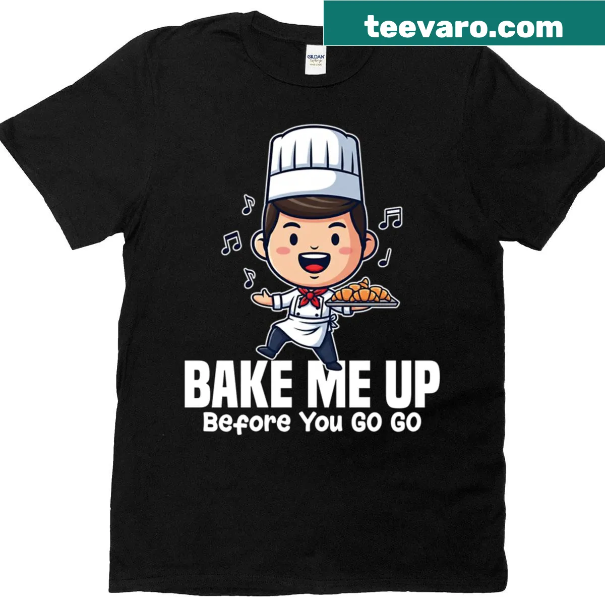Playful baking-themed T-shirt with fun typography — on a men's t-shirt