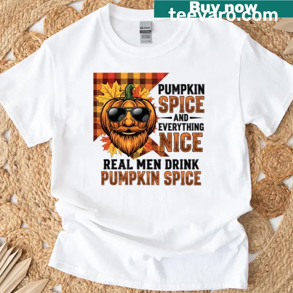 Funny quote design featuring the 'Bearded Pumpkin Spice King' on a t-shirt