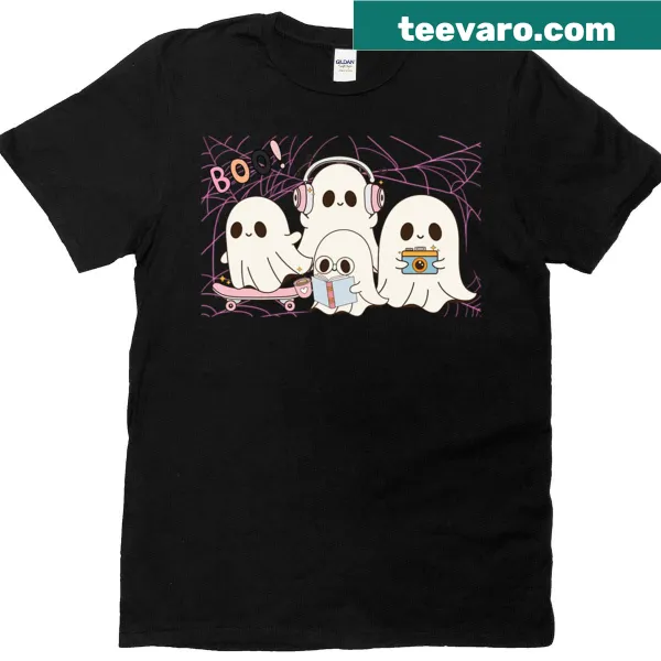 Cute Halloween Boo design on oversized t-shirt