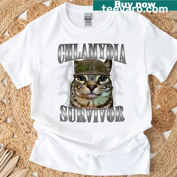 Humorous cat-themed t-shirt featuring playful designs of cats.