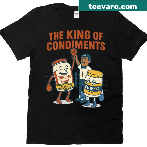 T-shirt with playful design featuring 'Champ Whip - The King Of Condiments'