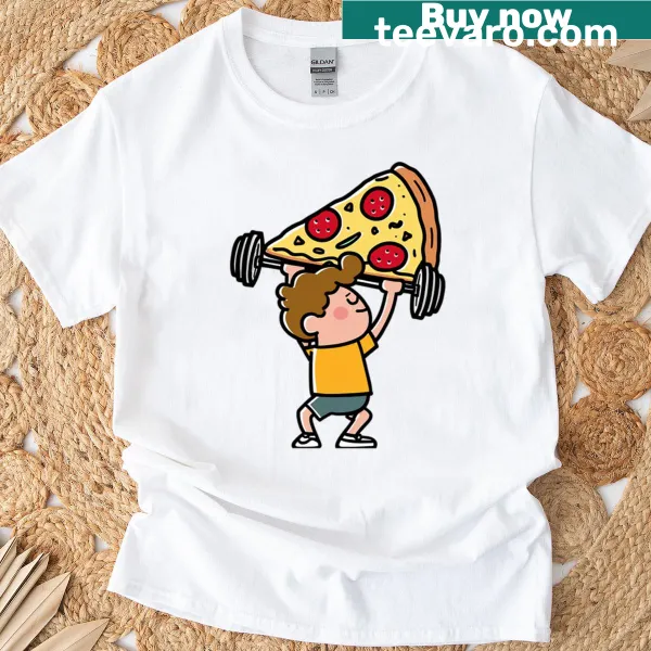 Cartoon t-shirt with 'Cheat Day Champion' and pizza graphic