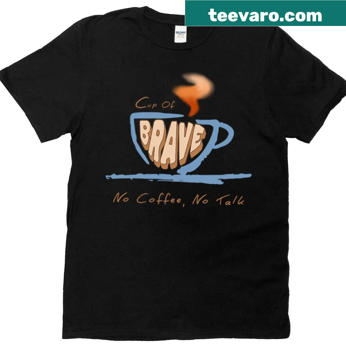 Funny quote t-shirt with 'No Coffee No Talk' for coffee lovers — on a men's t-shirt