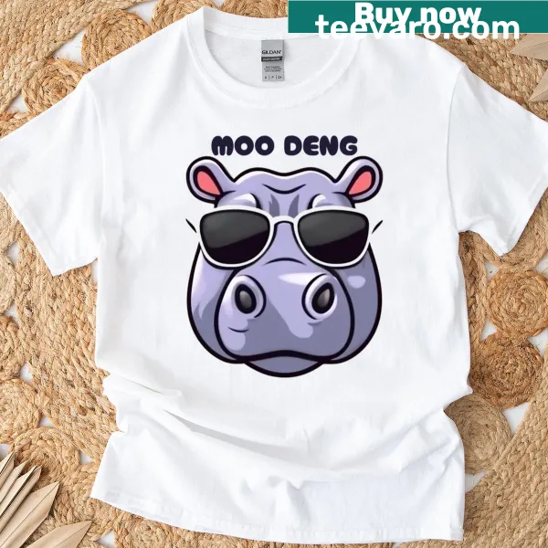 Baby hippo illustration on oversized T-shirt