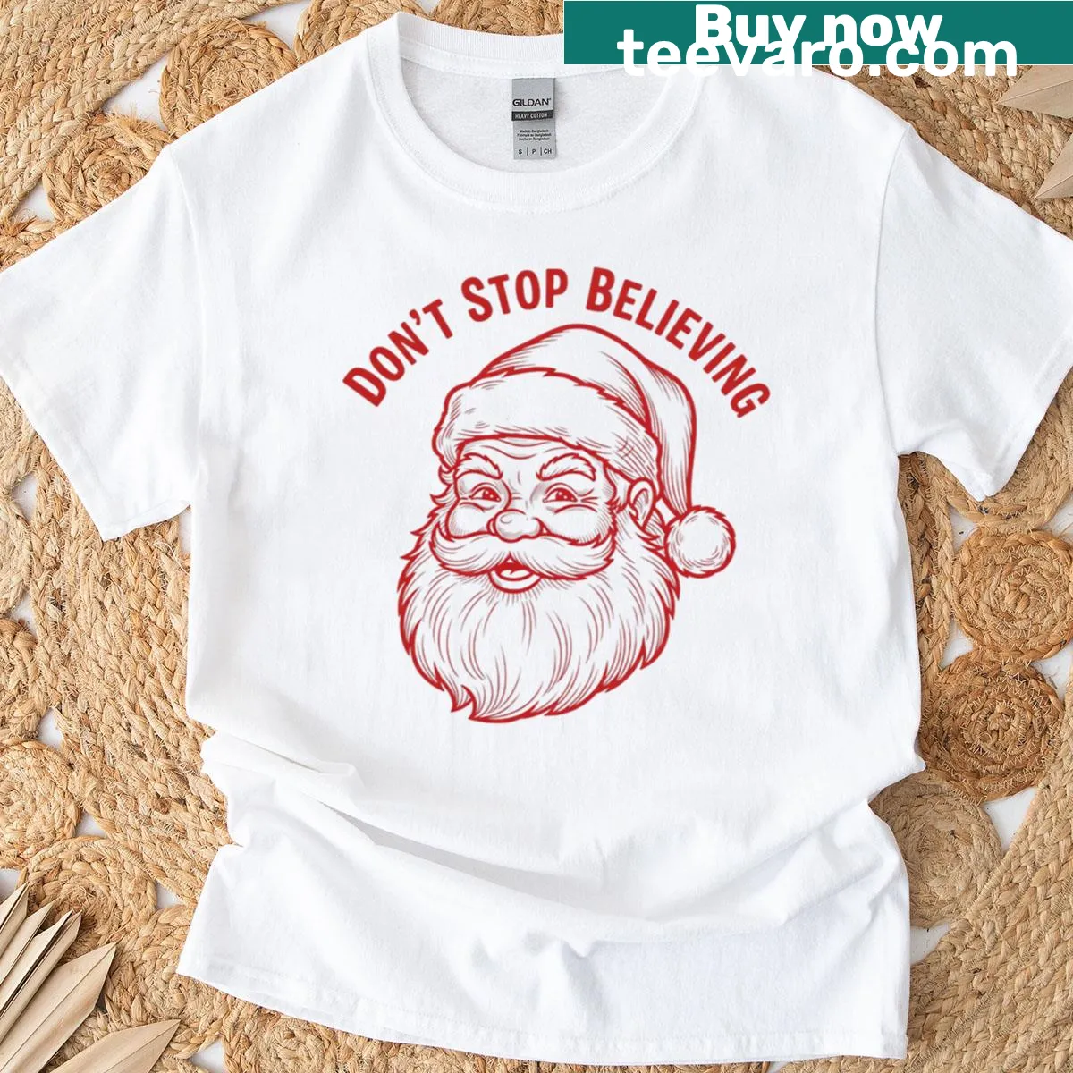 Retro Santa Claus design for a festive Christmas T-shirt — on a men's t-shirt