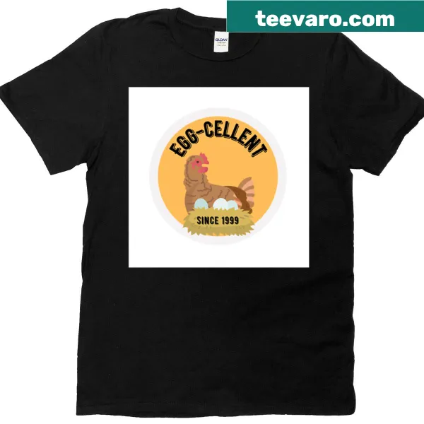 Playful Egg-cellent T-shirt with humorous typography