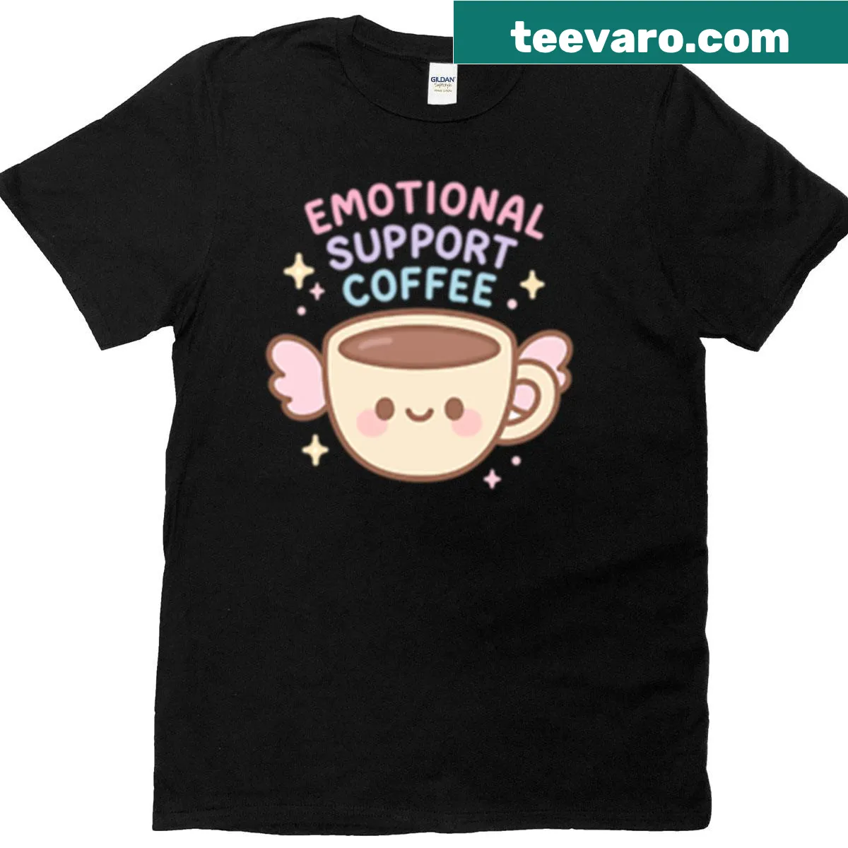 Thoughtful Emotional Coffee T-shirt with clever phrase — on a men's t-shirt