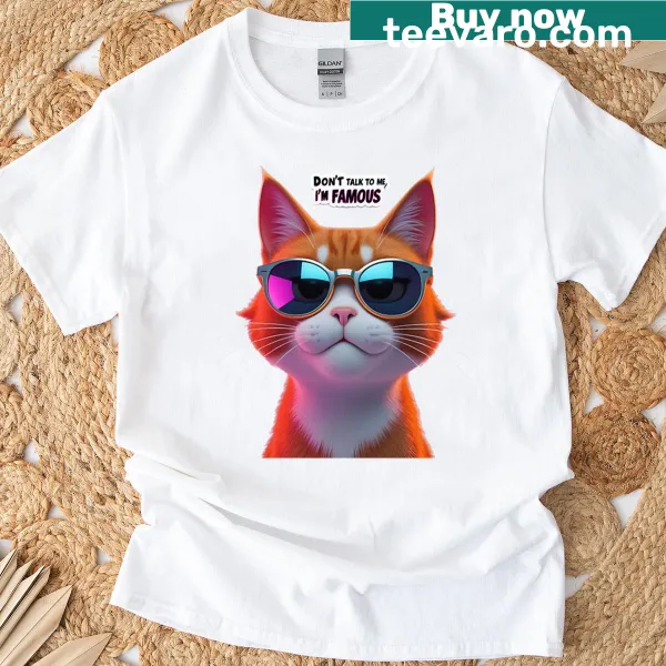 Illustration of a famous cat with attitude on a t-shirt