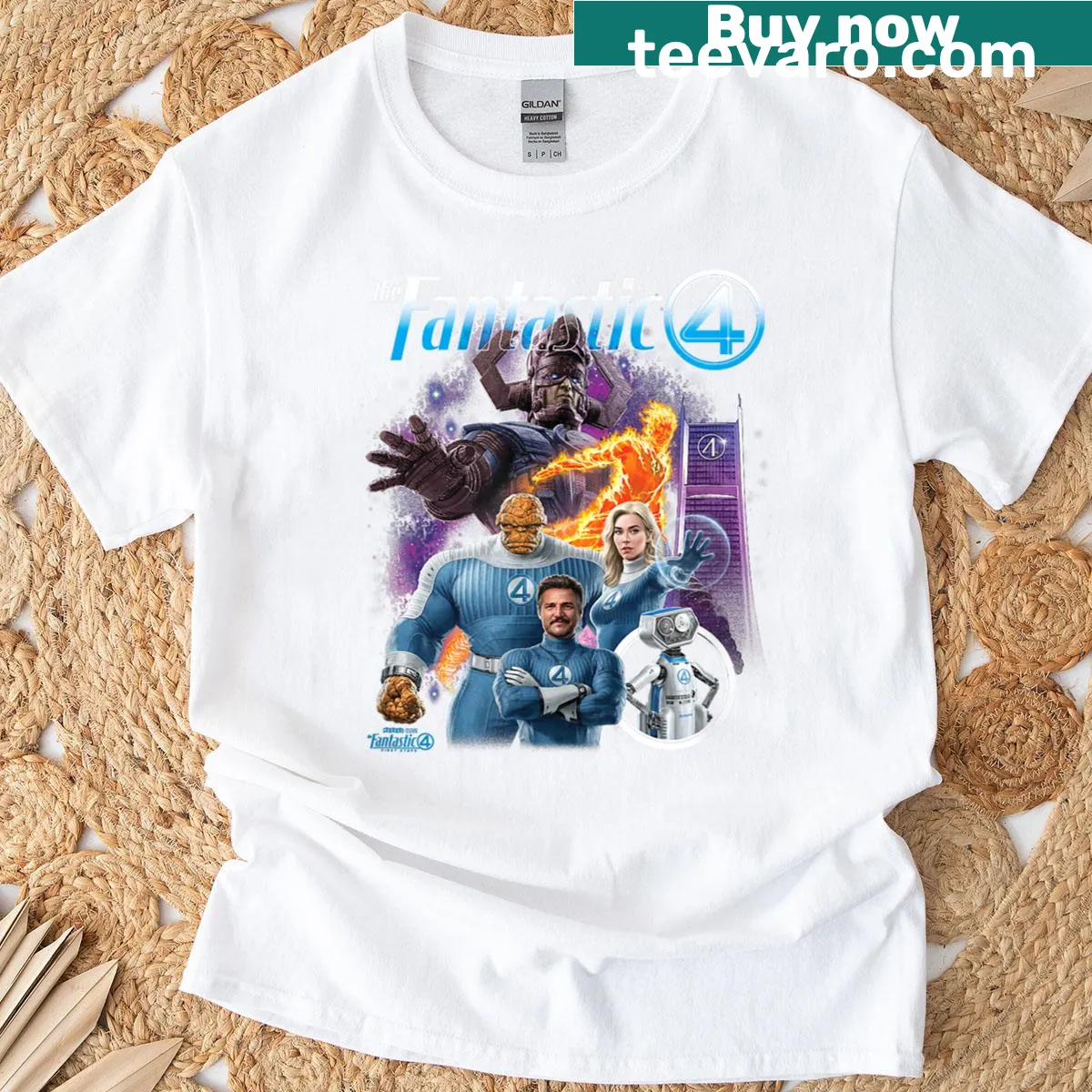 Vintage-style Bootleg T-shirt with Fantastic Four graphic — on a men's t-shirt