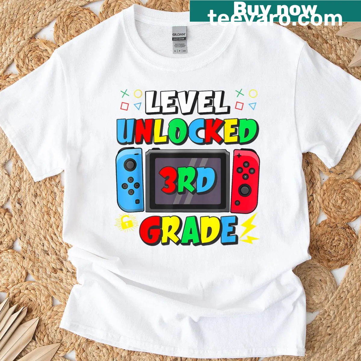 Gaming-themed design celebrating the first day of school — on a men's t-shirt