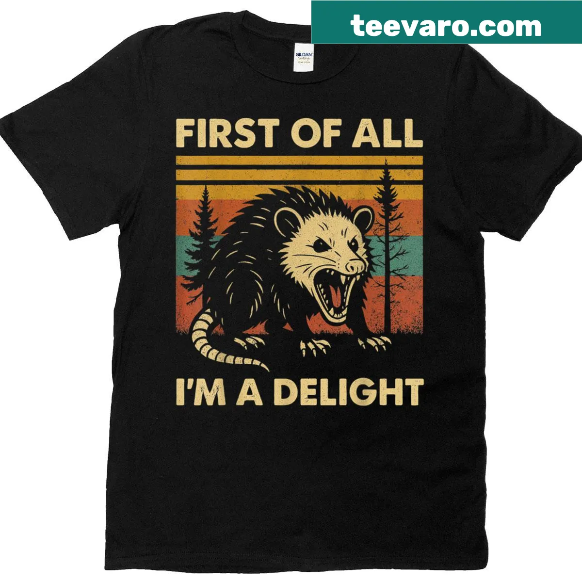 Sarcastic opossum graphic on a T-shirt — on a men's t-shirt