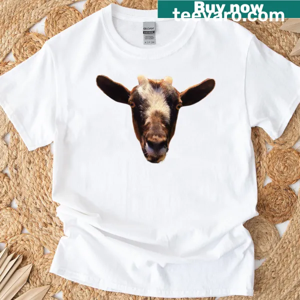 Floating goat head graphic on a transparent t-shirt