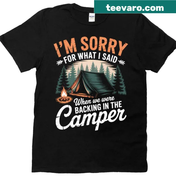 Illustrative camping graphic on a funny outdoor adventure t-shirt