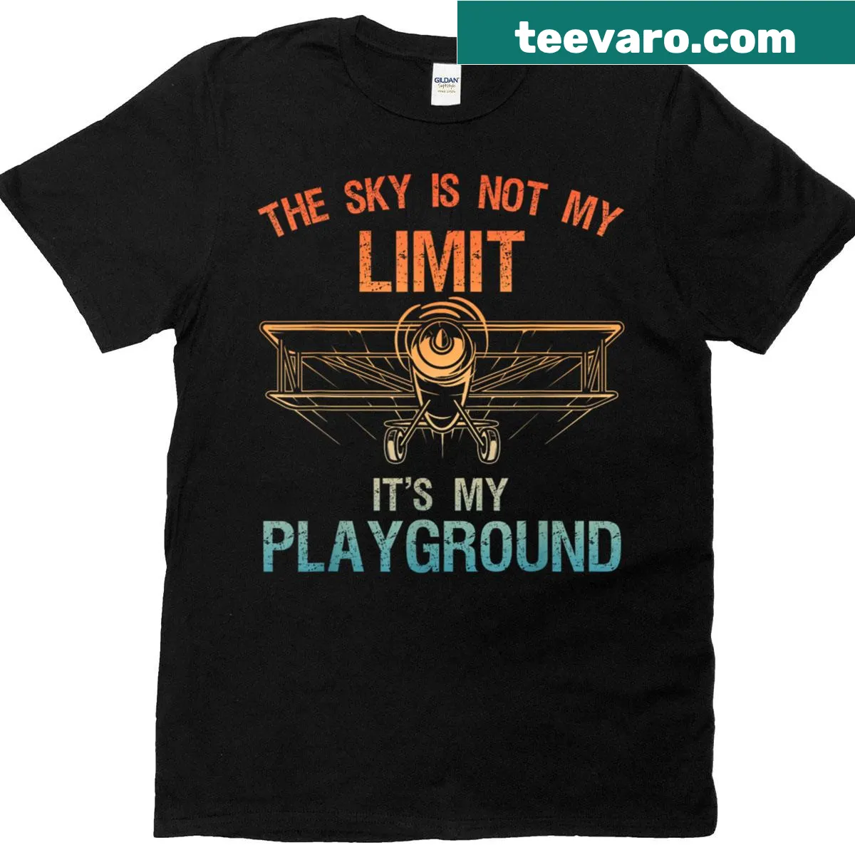 Funny aviation-themed T-shirt with a pilot graphic — on a men's t-shirt