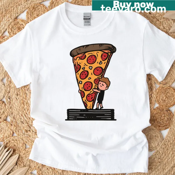 Whimsical pizza slice with a funny expression