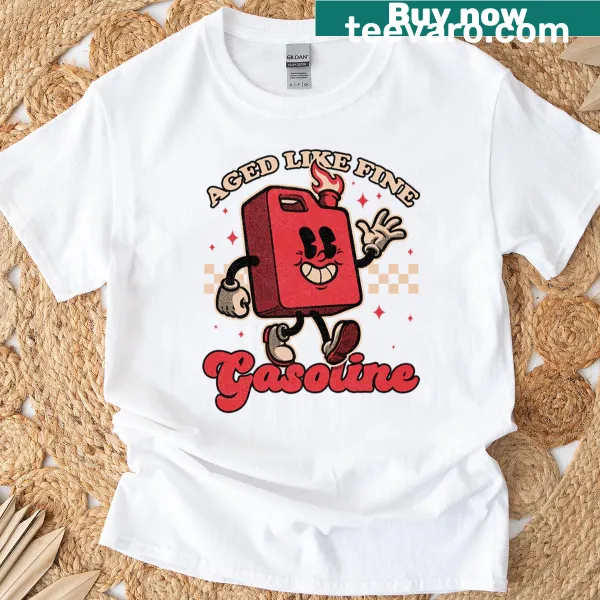 Vintage gas station mascot graphic with a retro, distressed look