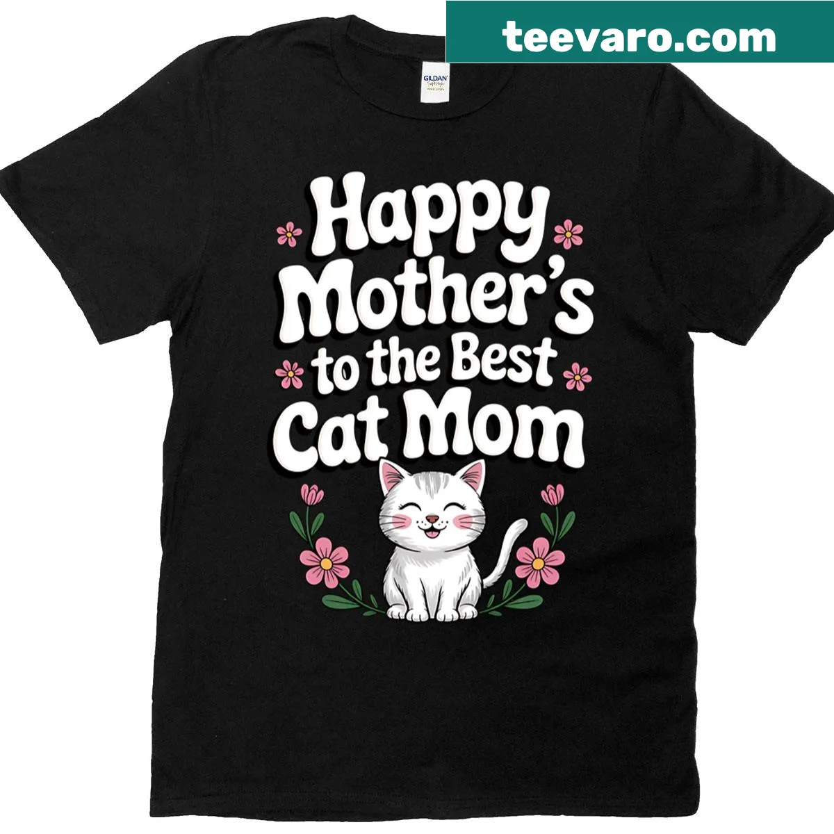 Funny Mother's Day t-shirt for cat mommies with playful text — on a men's t-shirt