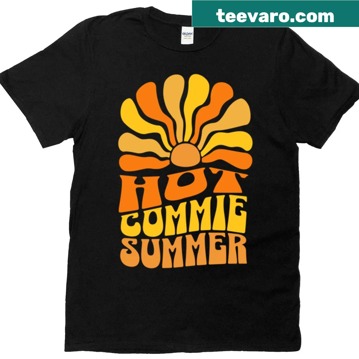 Retro-style T-shirt with political humor and summer-themed slogan — on a men's t-shirt