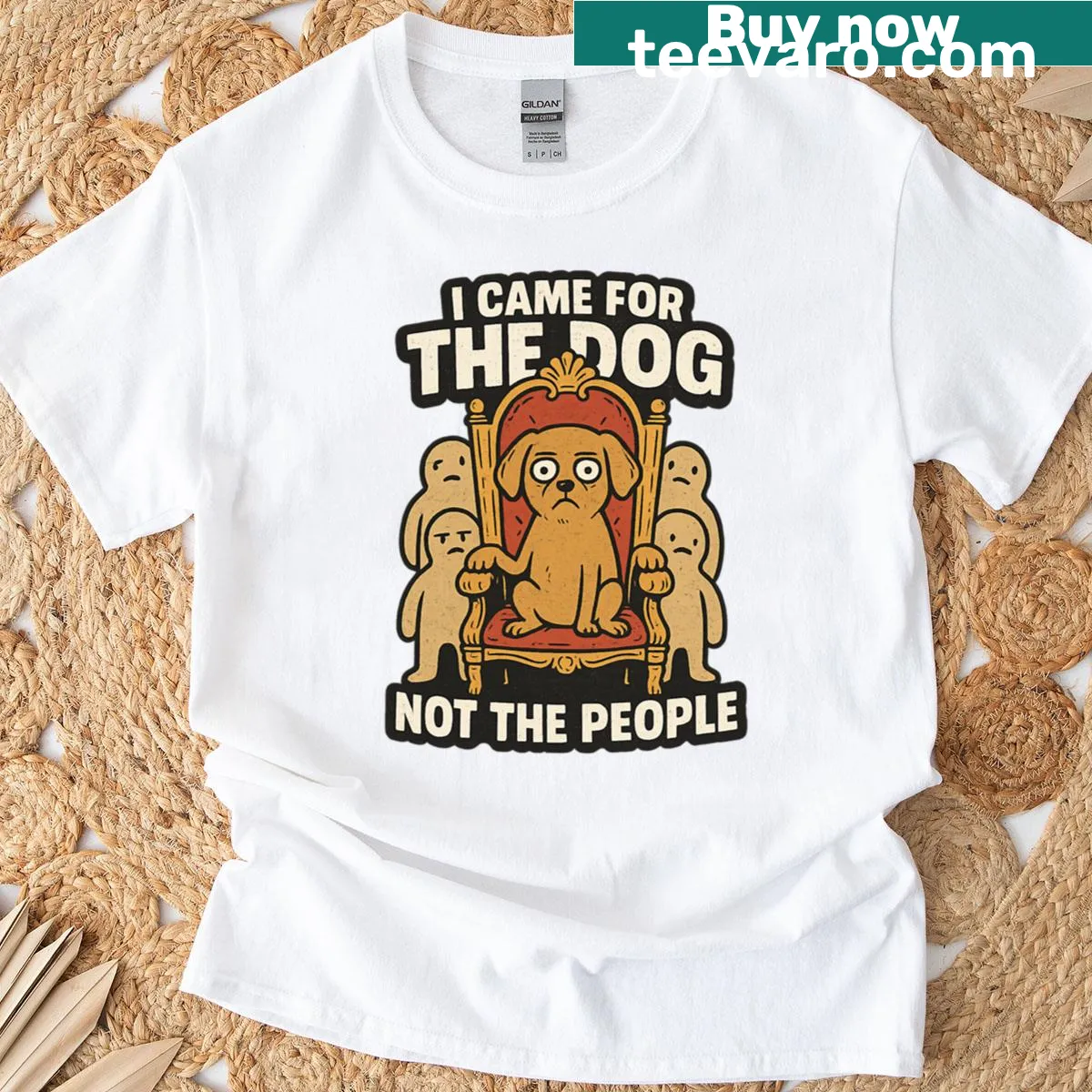 Funny text design stating preference for dogs over people — on a men's t-shirt