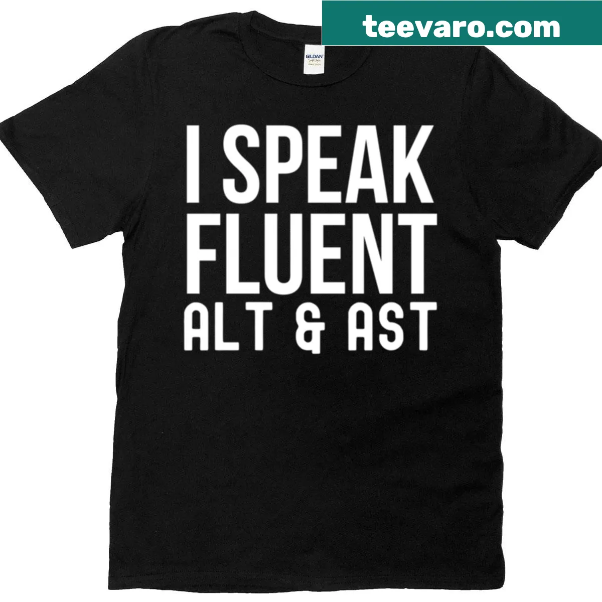 T-shirt with a humorous hepatology quote for medical professionals — on a men's t-shirt
