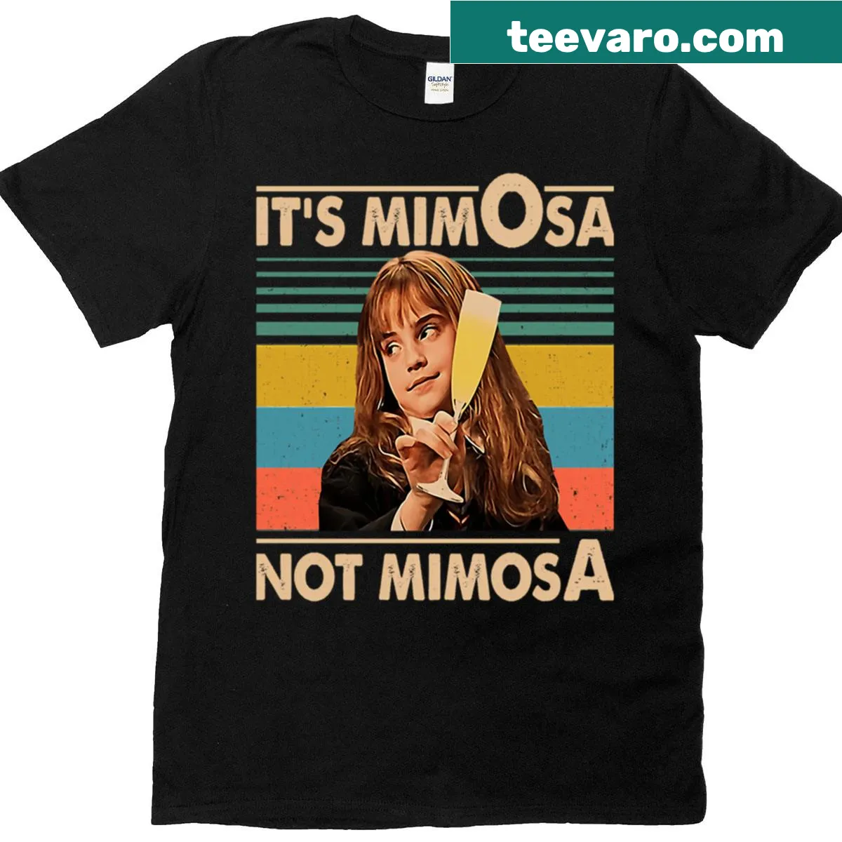 Funny T-shirt with the phrase 'Its Mimosa Not Mimiosa' — on a men's t-shirt