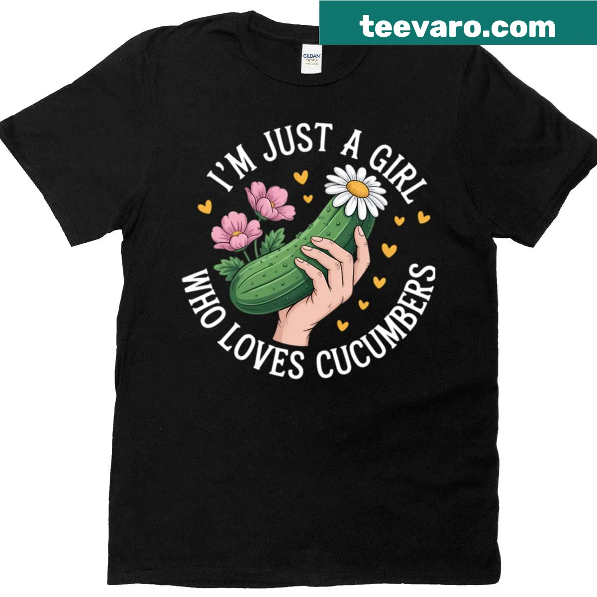 T-shirt for cucumber lovers with playful text — on a men's t-shirt