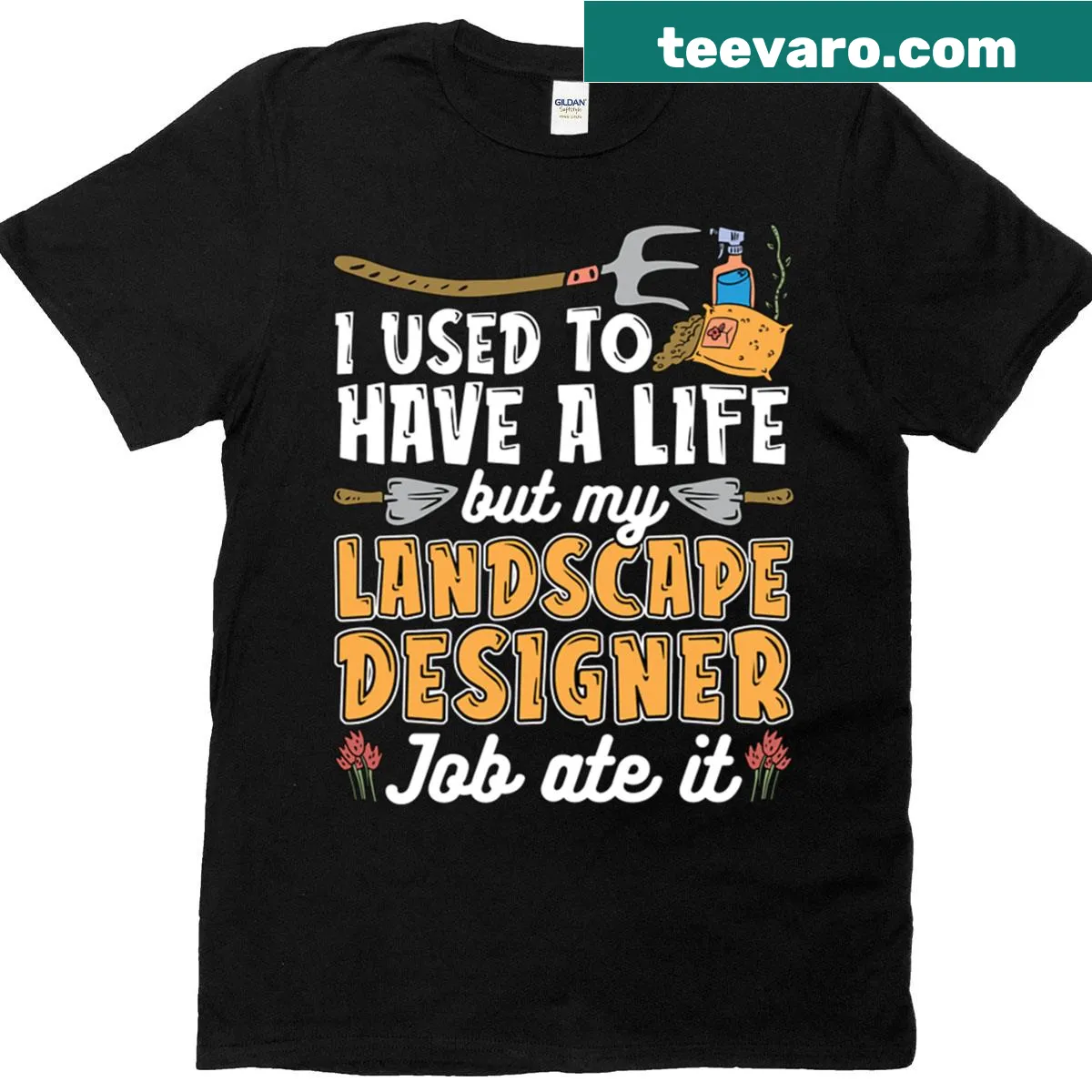 Funny lawn mower phrase in humorous typography on a tee — on a men's t-shirt