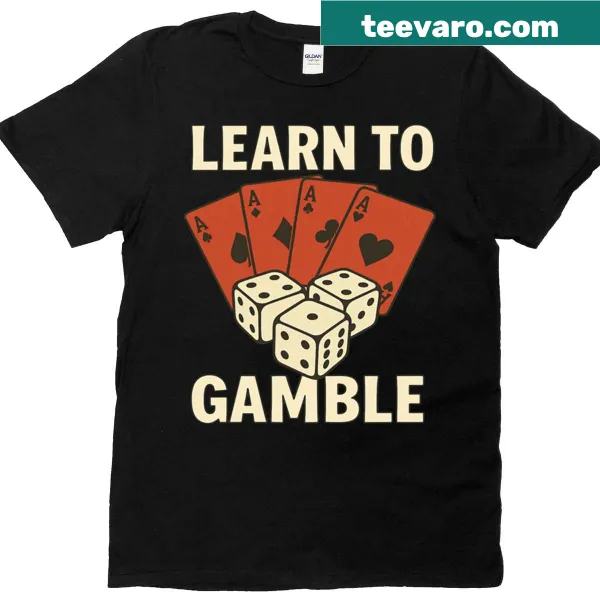 Playful typography t-shirt for gambling enthusiasts and casino lovers