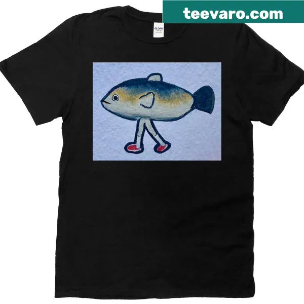 Fun oversized t-shirt with humorous text about leg fishing