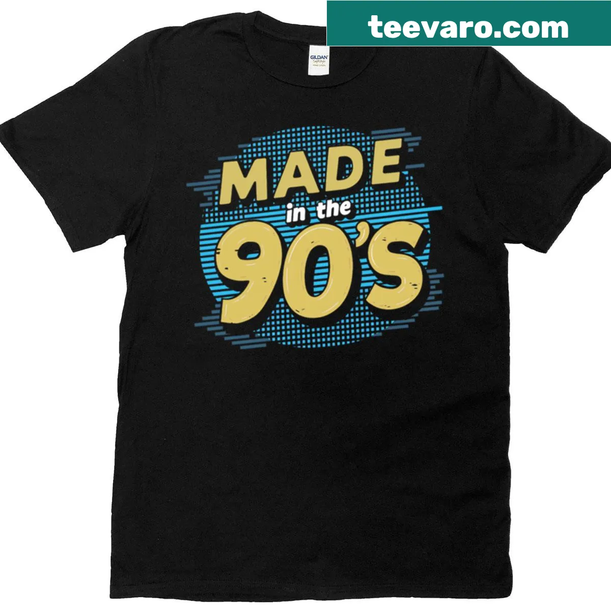 Retro t-shirt proudly stating Made In The 90s — on a men's t-shirt