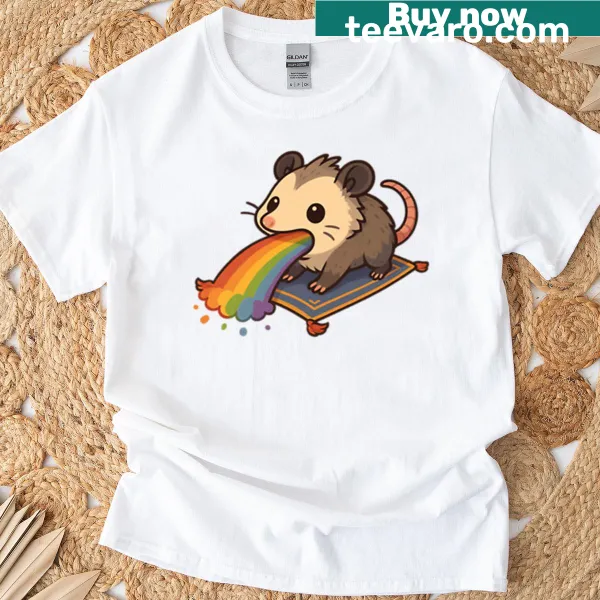 Cartoon possum design with magical elements