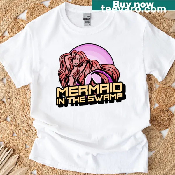 Whimsical mermaid design in a swamp setting