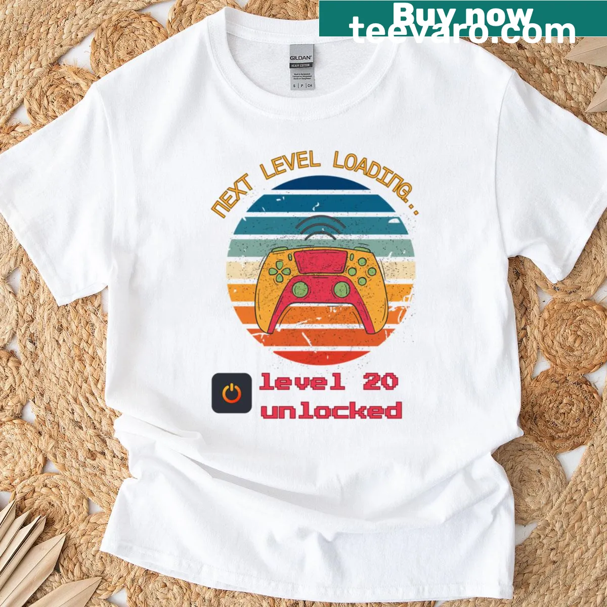 Retro gaming controller T-shirt for nostalgic gamers. — on a men's t-shirt