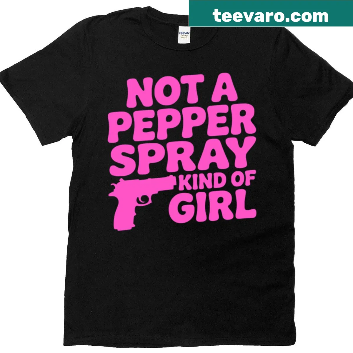 Funny T-shirt for women with pink text about personal safety. — on a men's t-shirt