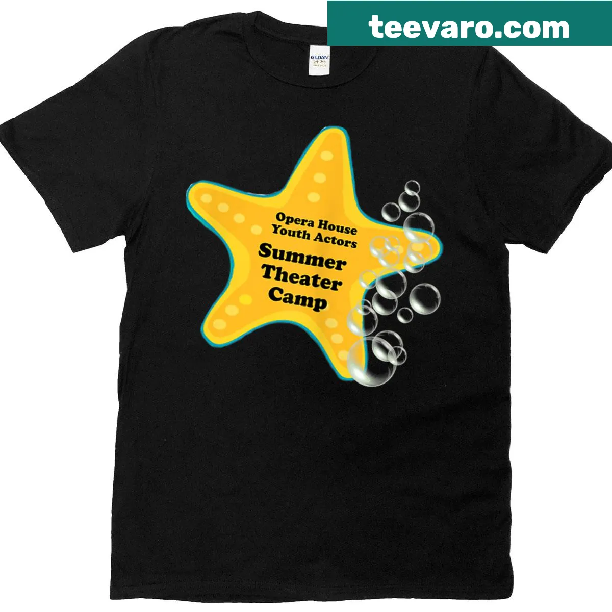 Theater camp graphic t-shirt for Ohya Summer Theater Camp 2025 — on a men's t-shirt