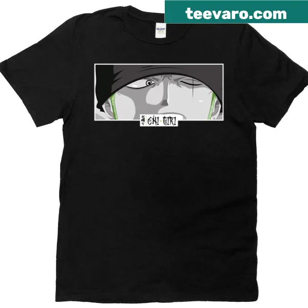 Monochrome Oni-giri character t-shirt in cozy manga style