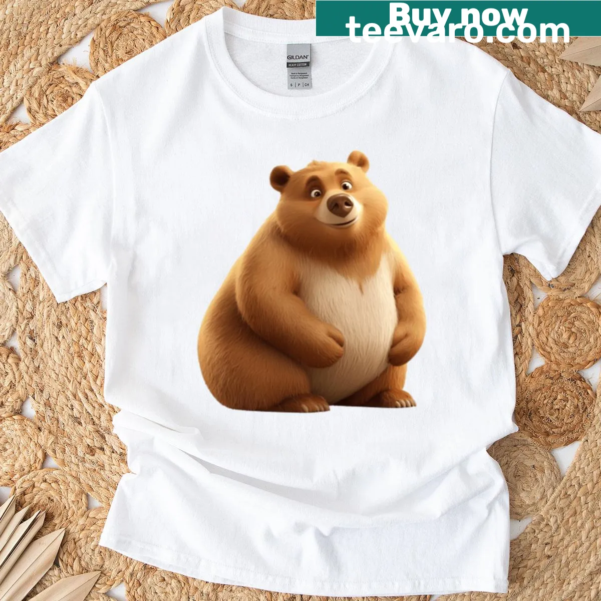 Funny T-shirt featuring a humorous pear illustration — on a men's t-shirt