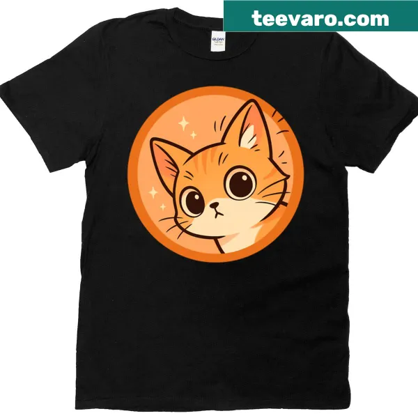 Cat ears peeking illustration on a t-shirt