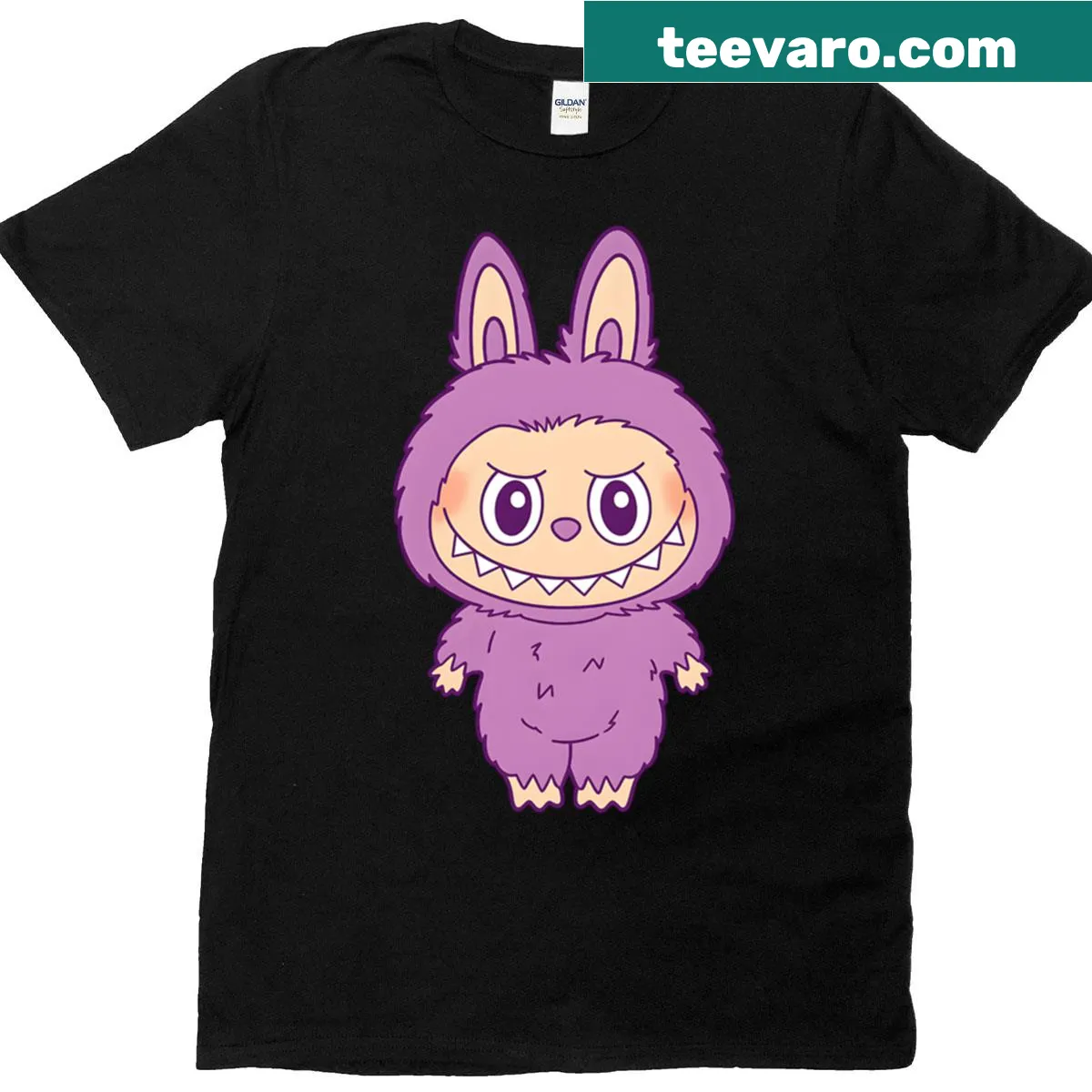 Oversized t-shirt with a cute Labubu monster illustration — on a men's t-shirt