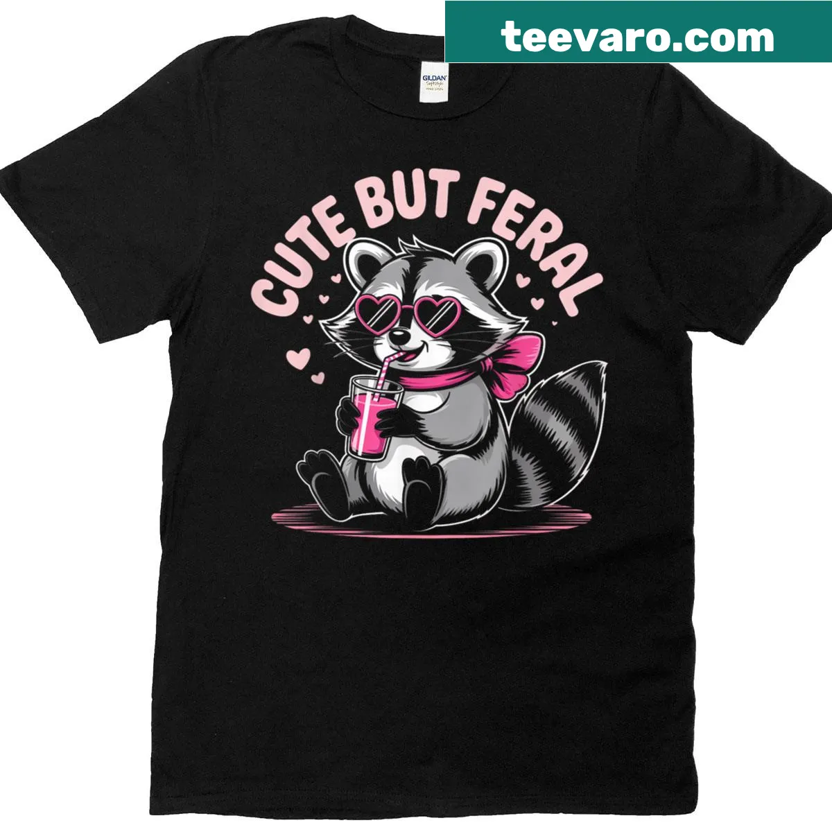 Cute raccoon illustration on a playful t-shirt design — on a men's t-shirt