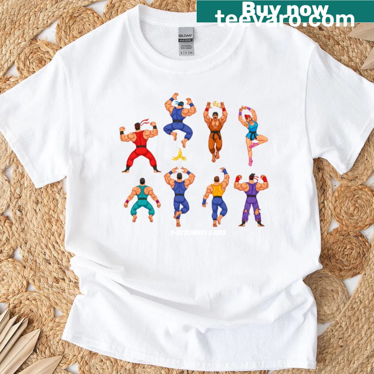 Funny retro gaming T-shirt featuring arcade pixel art — on a men's t-shirt