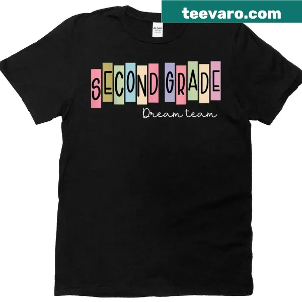 T-shirt for 2nd grade teachers with Dream Team text in friendly typography