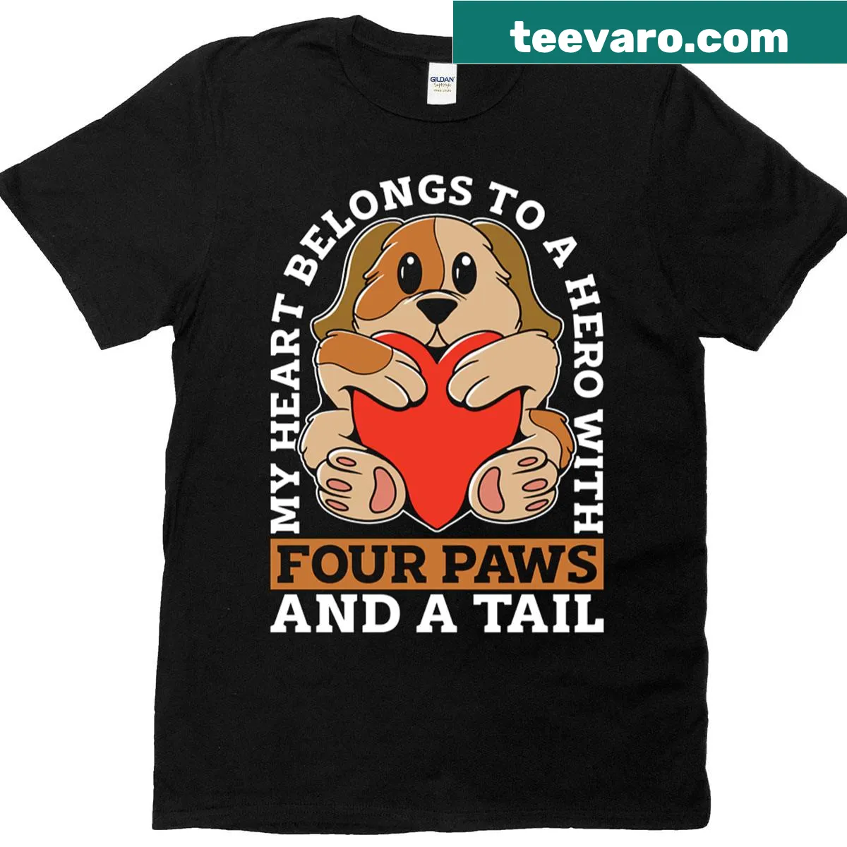 T-shirt with text 'My Heart Belongs To Dog Owner' for dog trainers — on a men's t-shirt