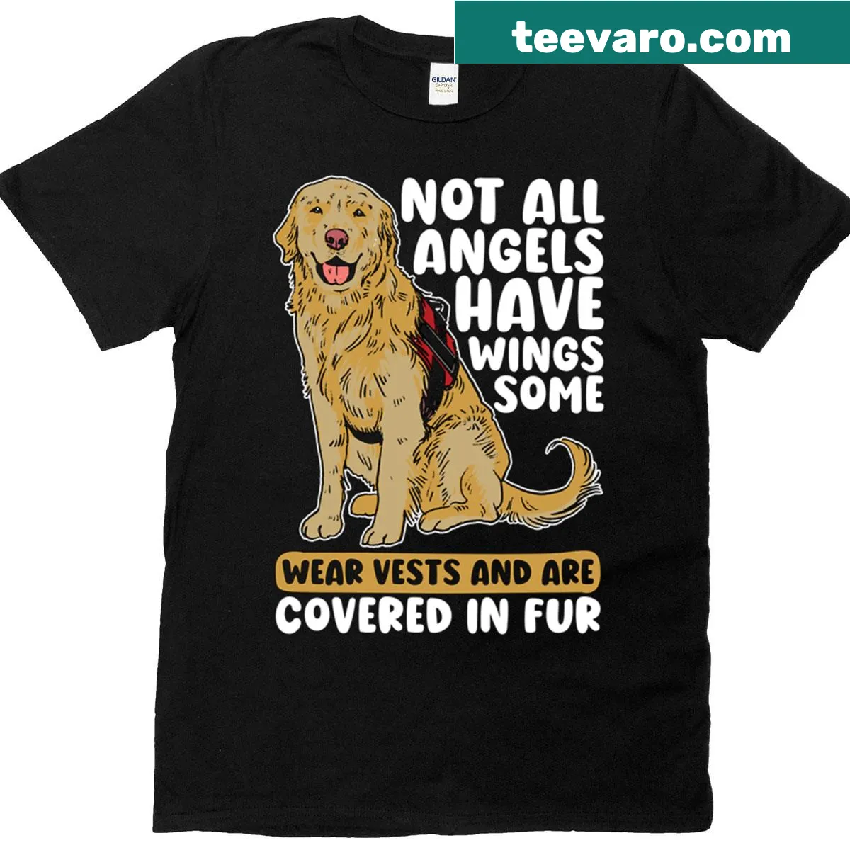 T-shirt with text 'Not All Angels Have Wings' for service dog trainers — on a men's t-shirt