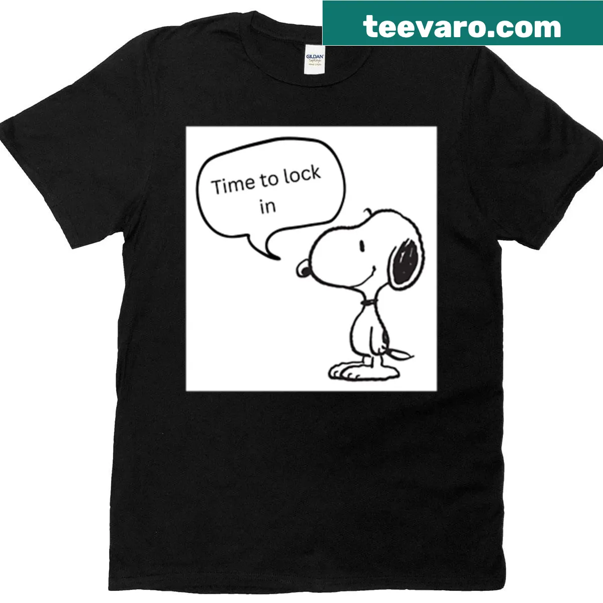 Playful Snoopy illustration on a casual t-shirt design — on a men's t-shirt