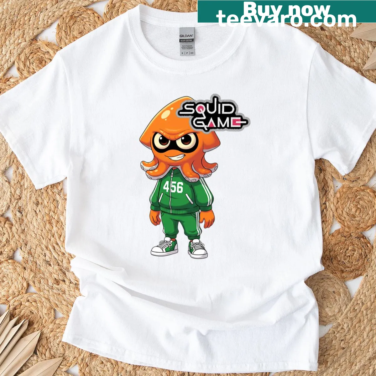 Graphic from Squid Game Korean Series on a t-shirt — on a men's t-shirt