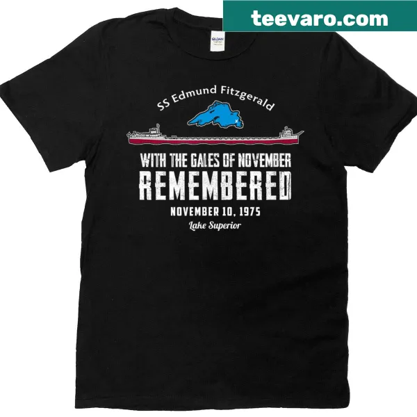 Vintage-style SS Edmund Fitzgerald graphic on a T-shirt