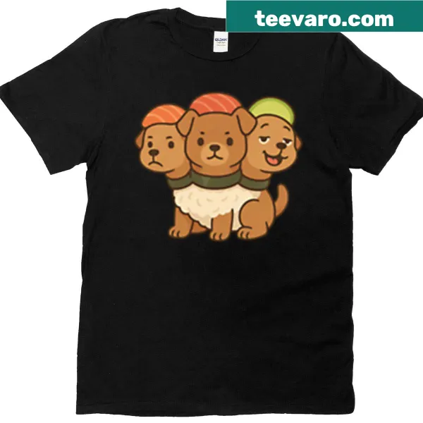 Cerberus designed as sushi with three heads graphic
