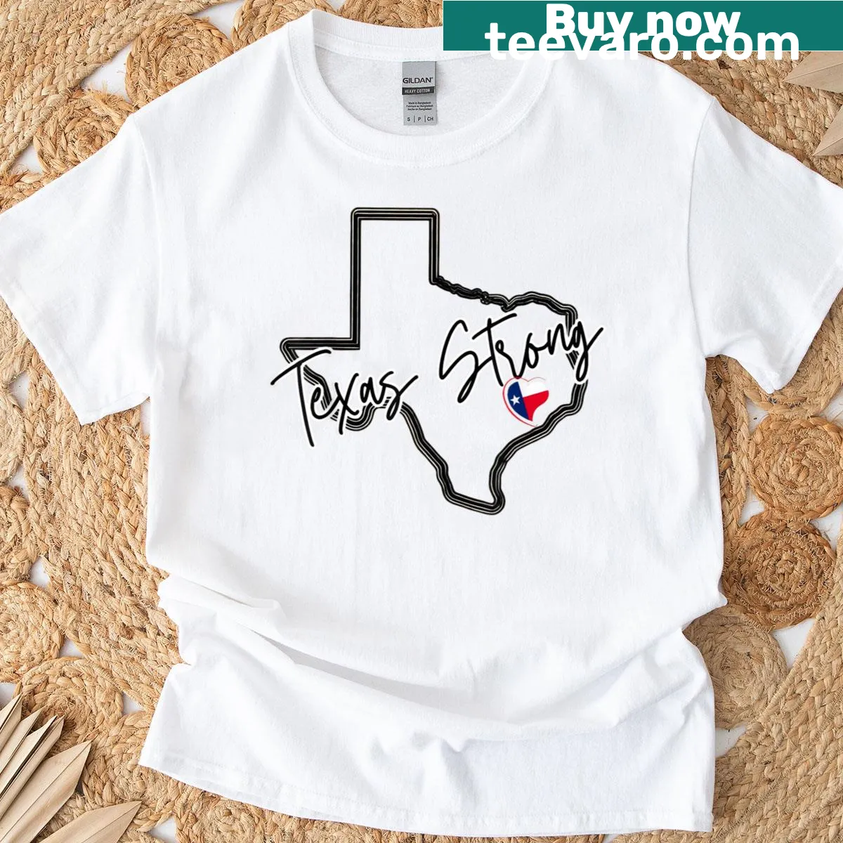 Texas Strong T-shirt showing support for flood survivors — on a men's t-shirt
