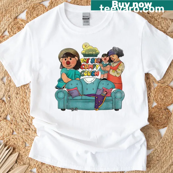 T-shirt inspired by The Big Comfy Couch featuring playful typography
